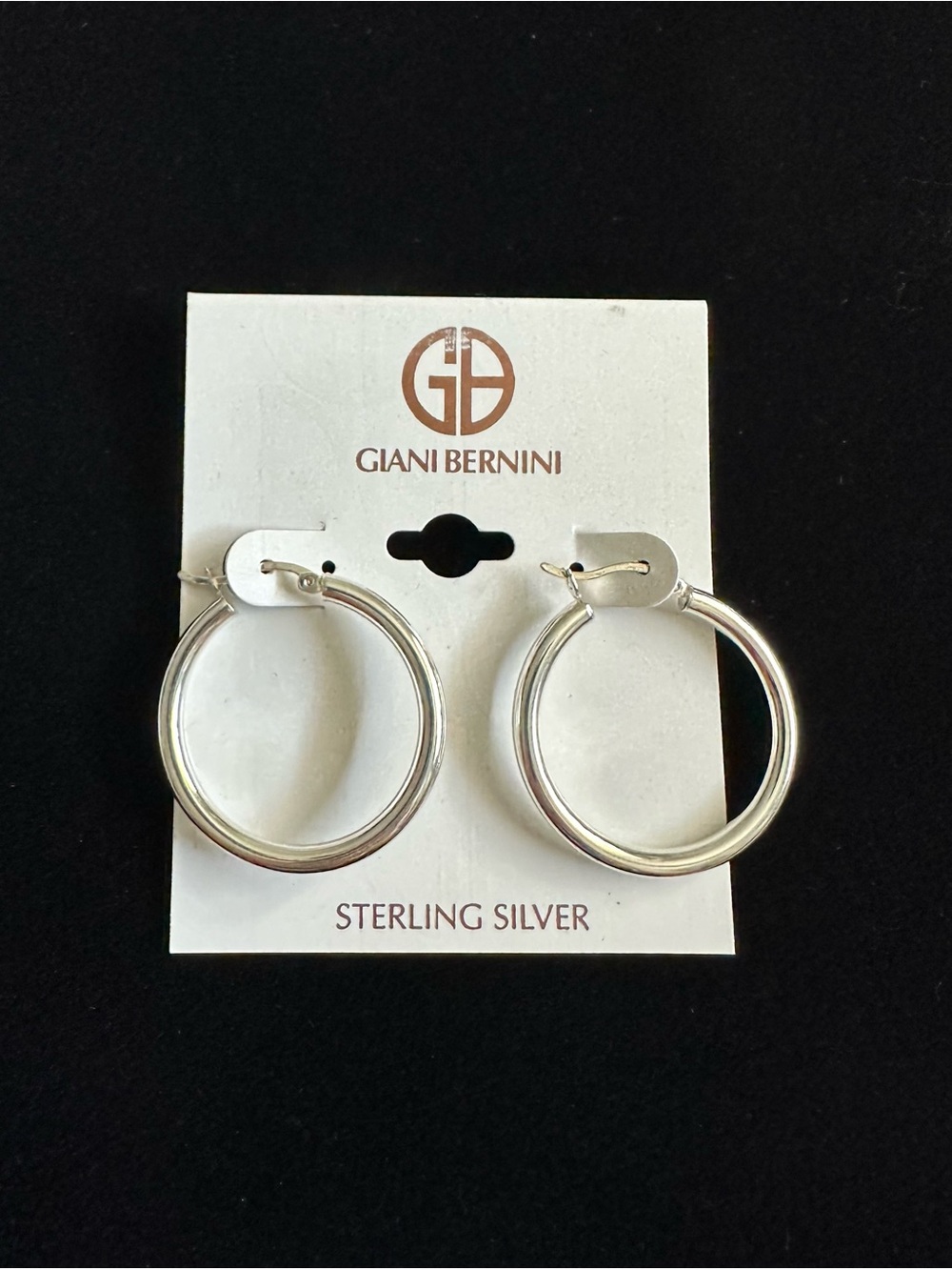 NWT Giani Bernini Sterling Silver Smooth Hoop Earrings